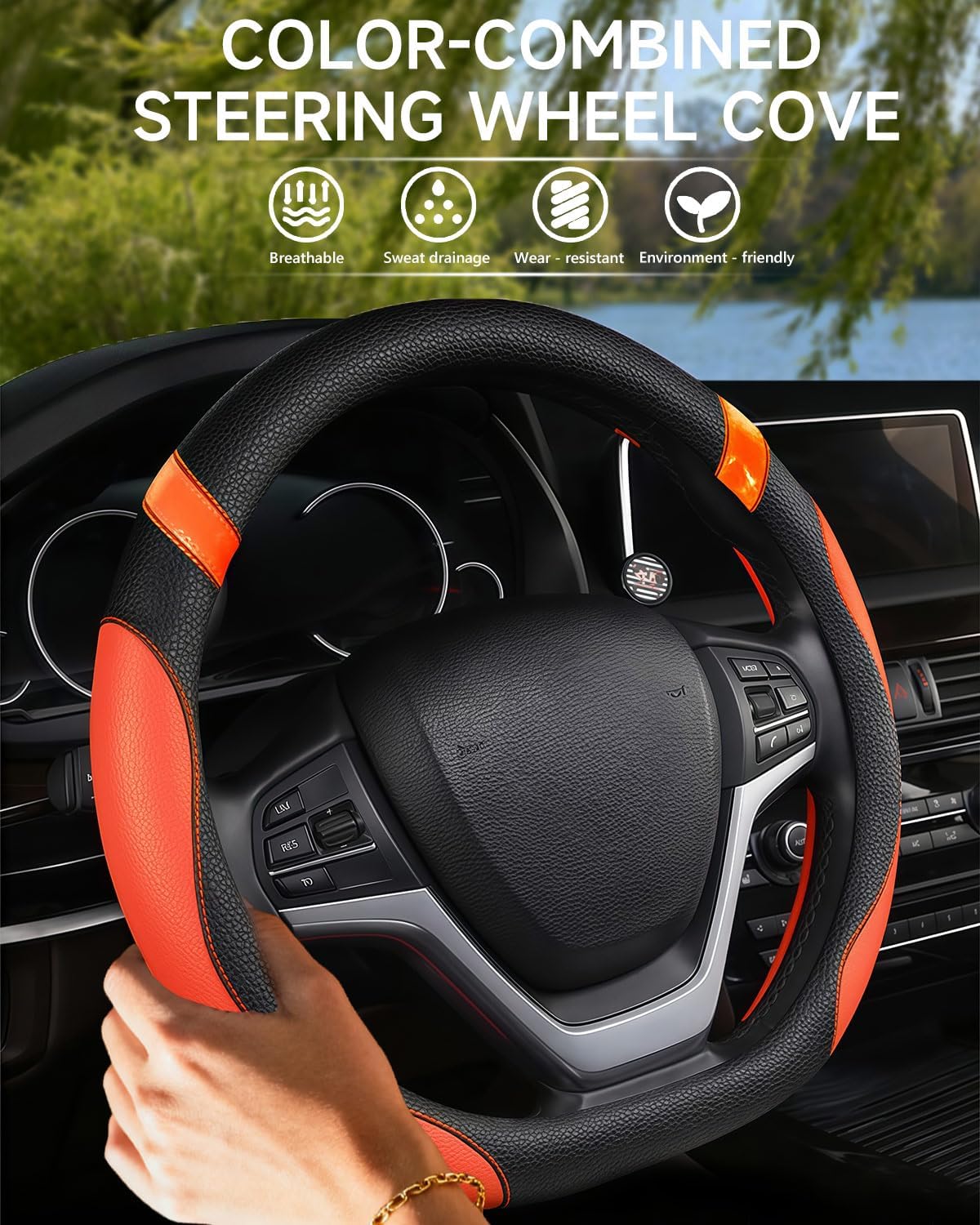 Funda volante forma D antiderrap para mujer naranja