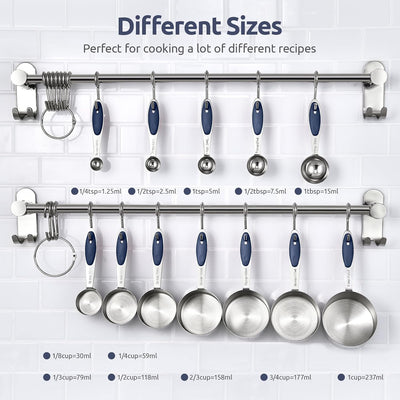 Juego 12 Pzas Tazas y Cucharas Acero Inox 18/8 Azul Medianoche