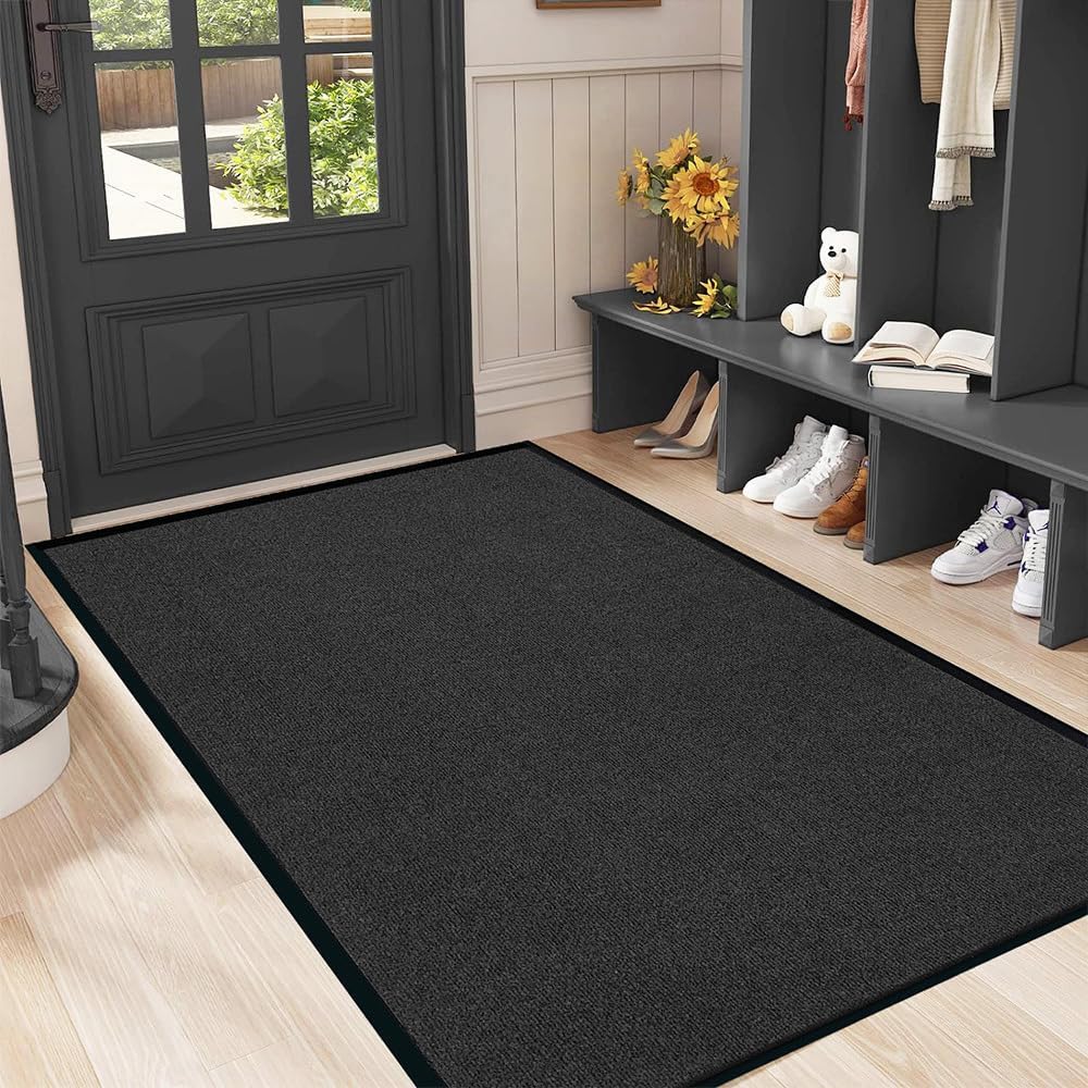 Tapete entrada 4x6ft rayas borde goma para interiores