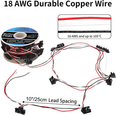 100 Conectores Cable 3 Puntas Calibre 18 para Camiones