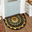 Tapete semicircular mandala dorado antiderrap baño entrada