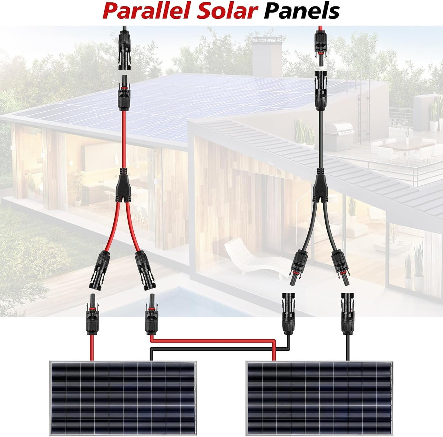 Set 2 pares conectores solares Y 1 a 2 paralelos 30A