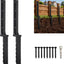 Kit 2 Pzas Poste Valla 30pulg Recubrimiento Negro Espiga Anclaje