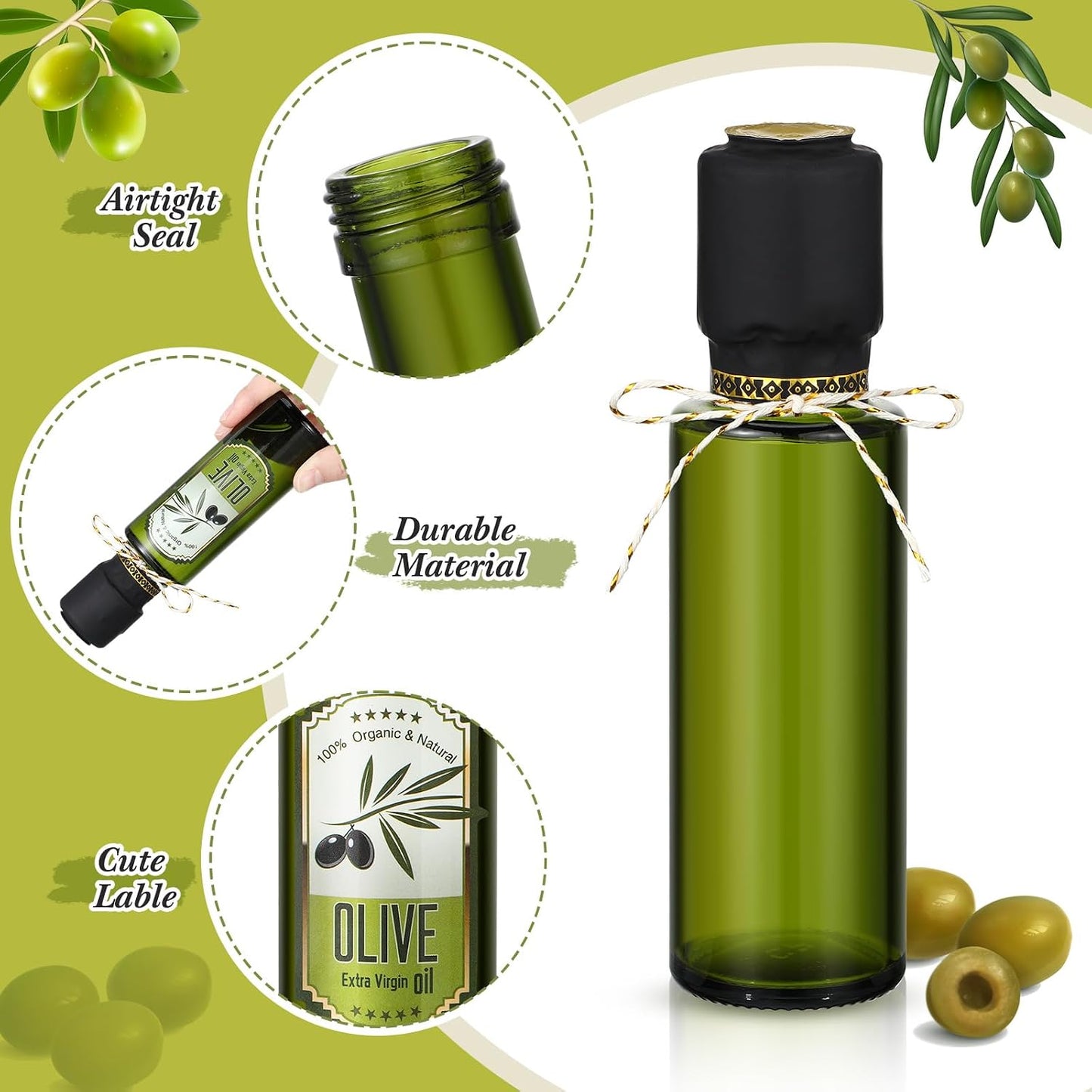 20 Botellas Vidrio 4oz para Aceite Salsa con Cuentagotas