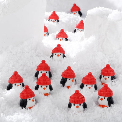 100 Pzas Figuras Pingüino Resina Sombrero Adornos Navidad