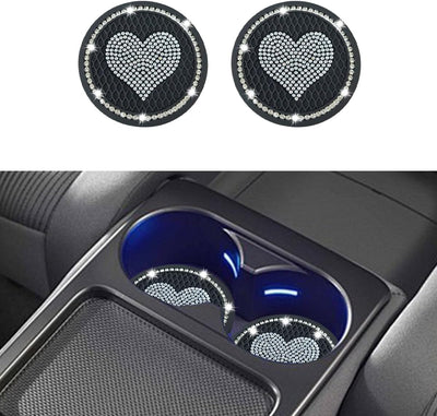 2 Pzas Portavasos Auto 2.75pulg Antiderrap Con Decoración