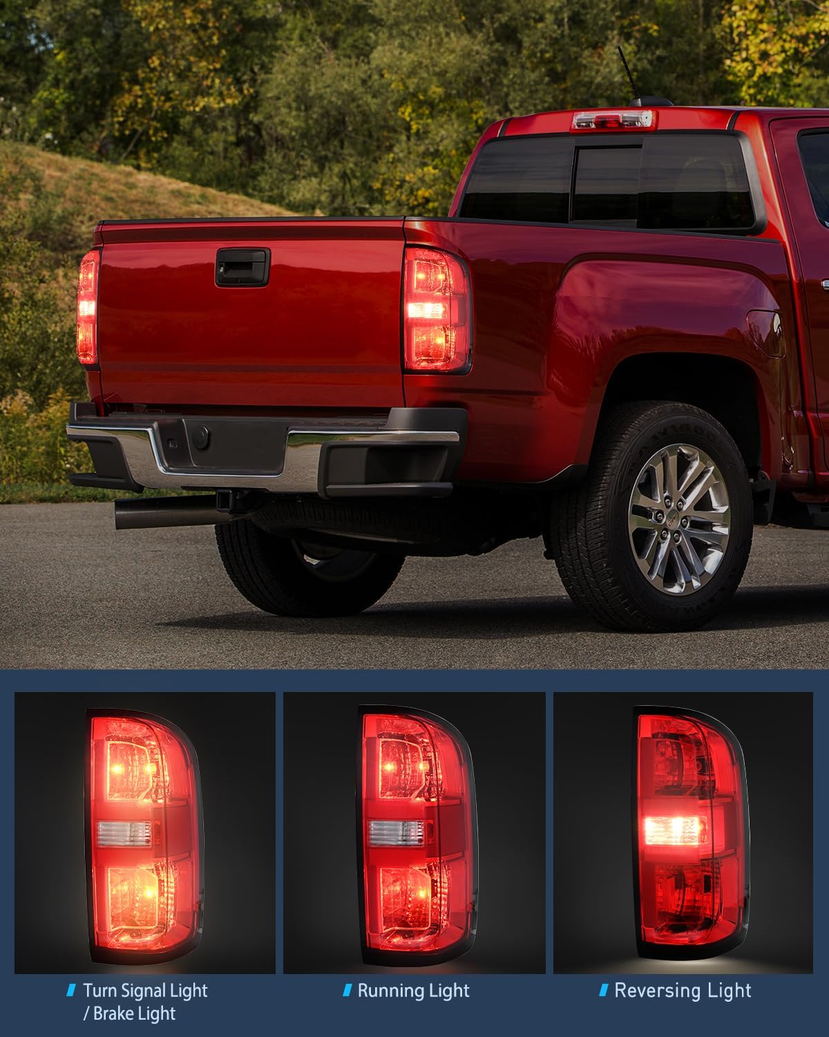 Conjunto luz trasera Chevy Colorado lado pasajero reemplazo