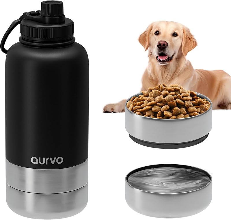 Botella agua perro 32oz acero inox aislado viaje senderismo