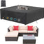 Set 5-6 pzas fundas impermeables sofá mimbre 4 plazas exterior