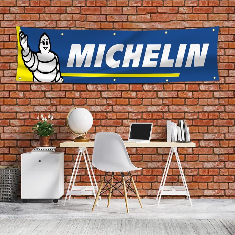 Bandera Michelins 2x8ft para neumáticos carreras