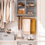 Organiz. armario colgante 4 secciones plegable gris y blanco