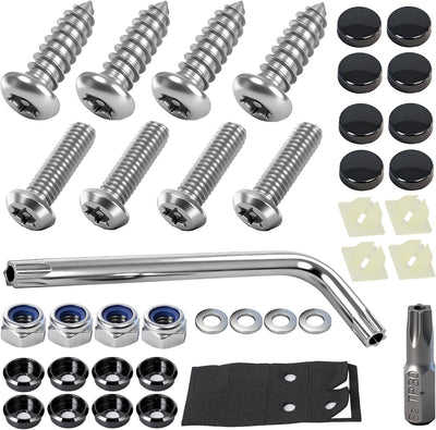 Kit s antirrobo placa matrícula M6 acero inox