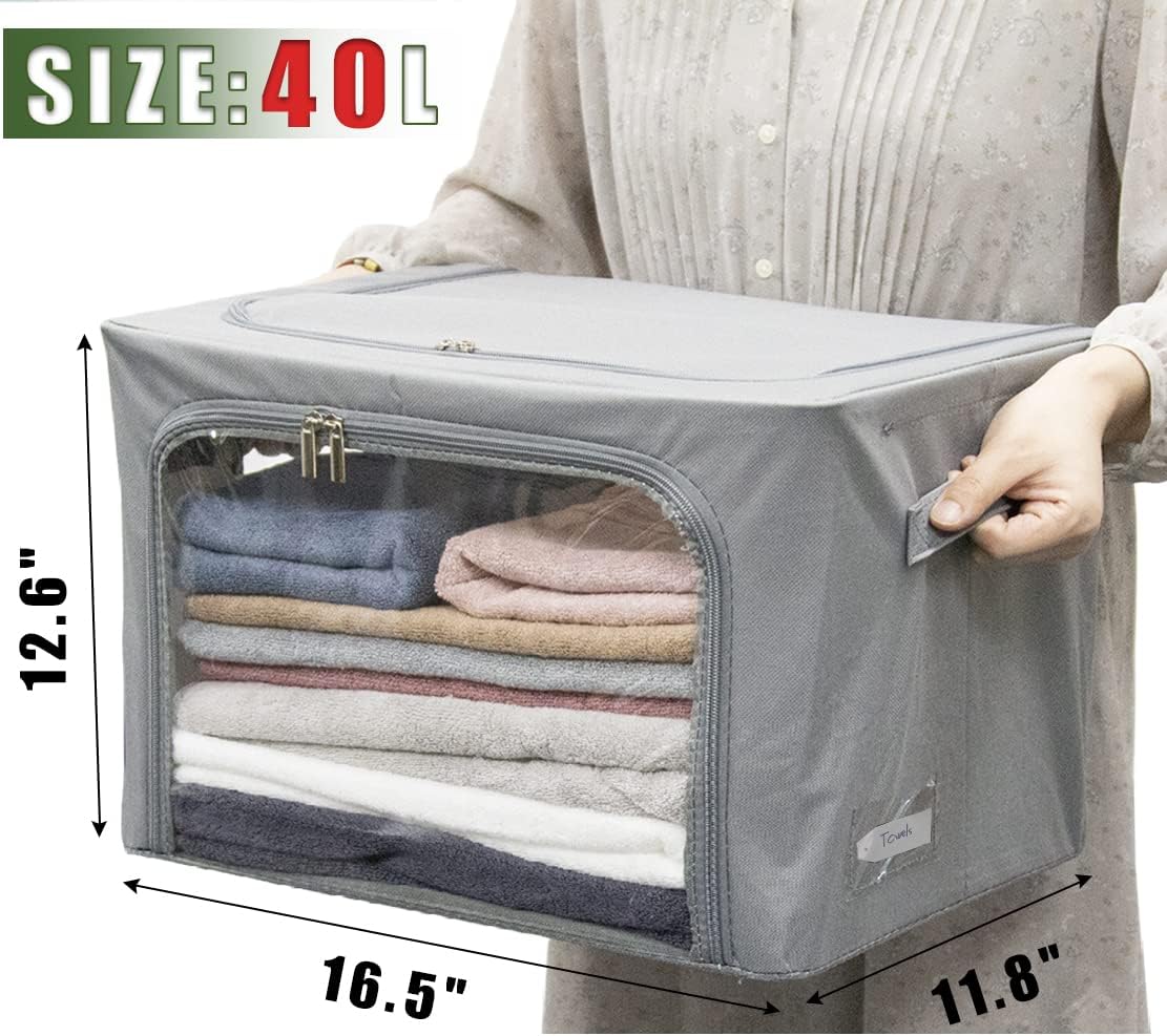 Caja almacenamiento ropa plegable con ventanas