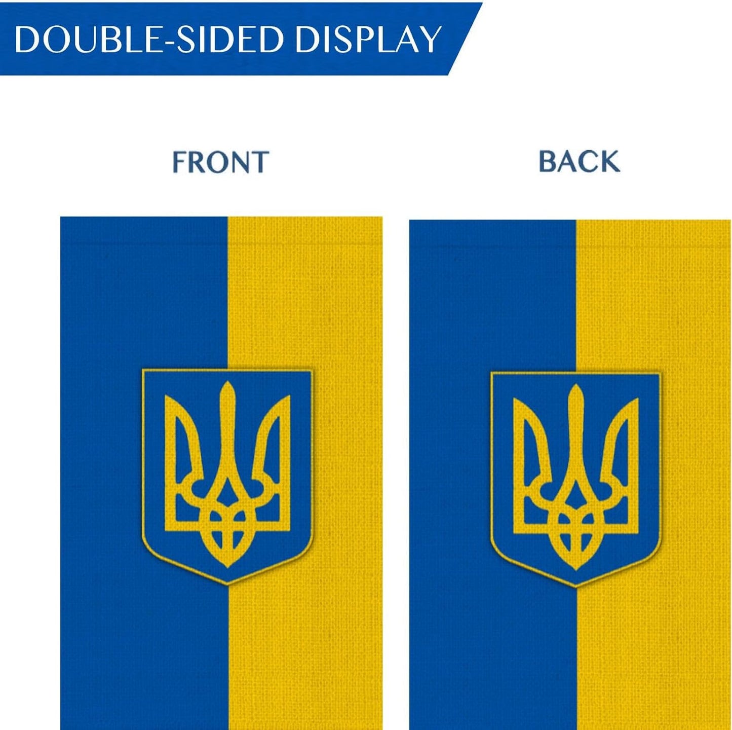 Bandera jardín Ucrania 12x18pulg tridente resistente