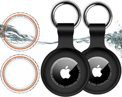 Fundas Airtag IPX8 Impermeable con Llavero Negro