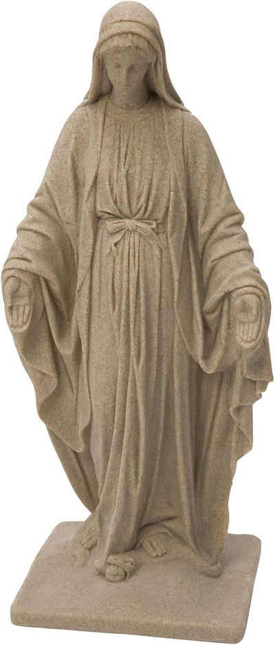 Estatua Virgen María arenisca resina 34pulg