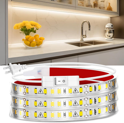 Tira LED gabinete cocina 48pulg enchufe 2700k blanco cálido