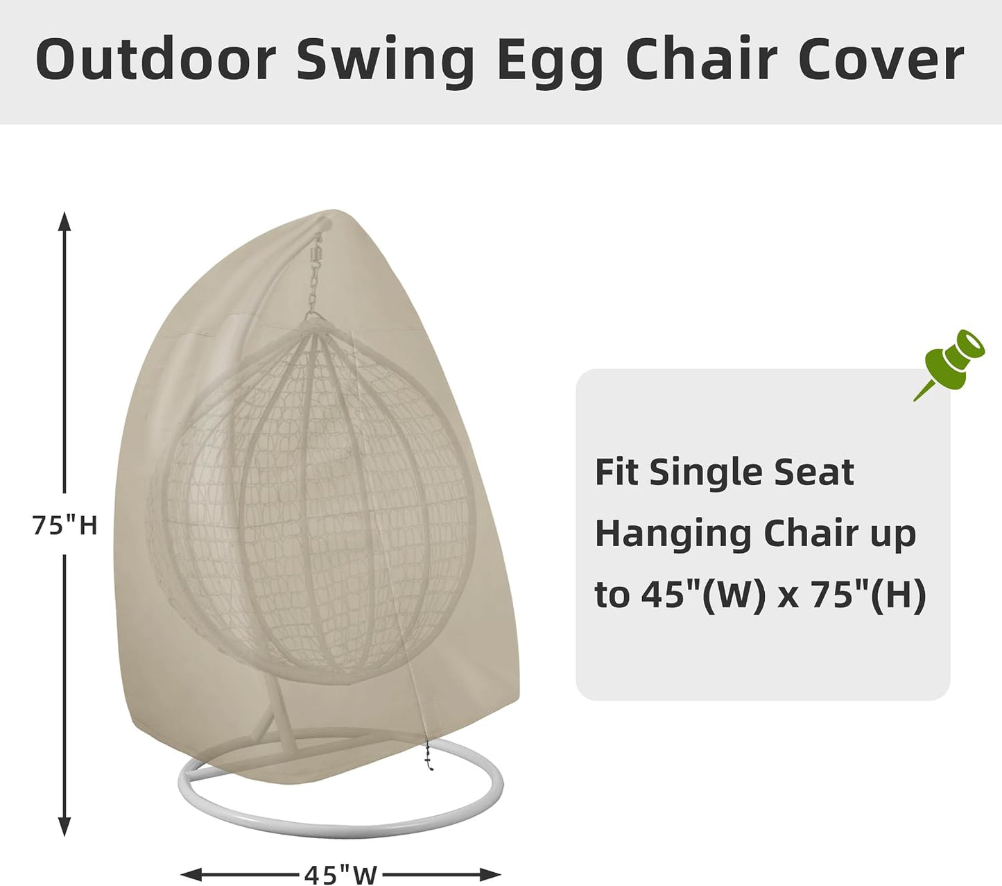 Funda silla colgante patio resistente UV impermeable
