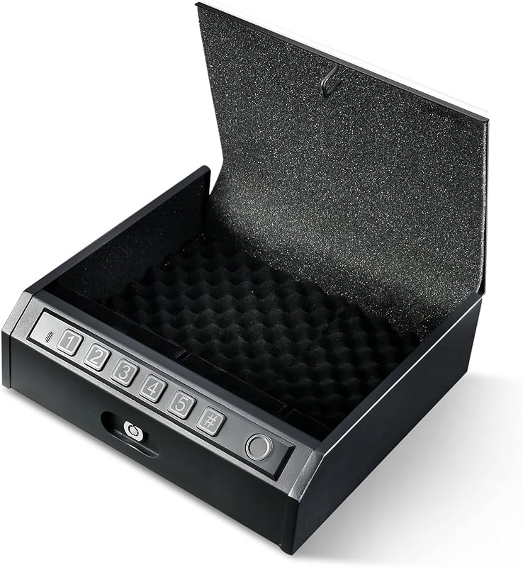 Caja bloqueo biométrico con teclado digital y llave manual