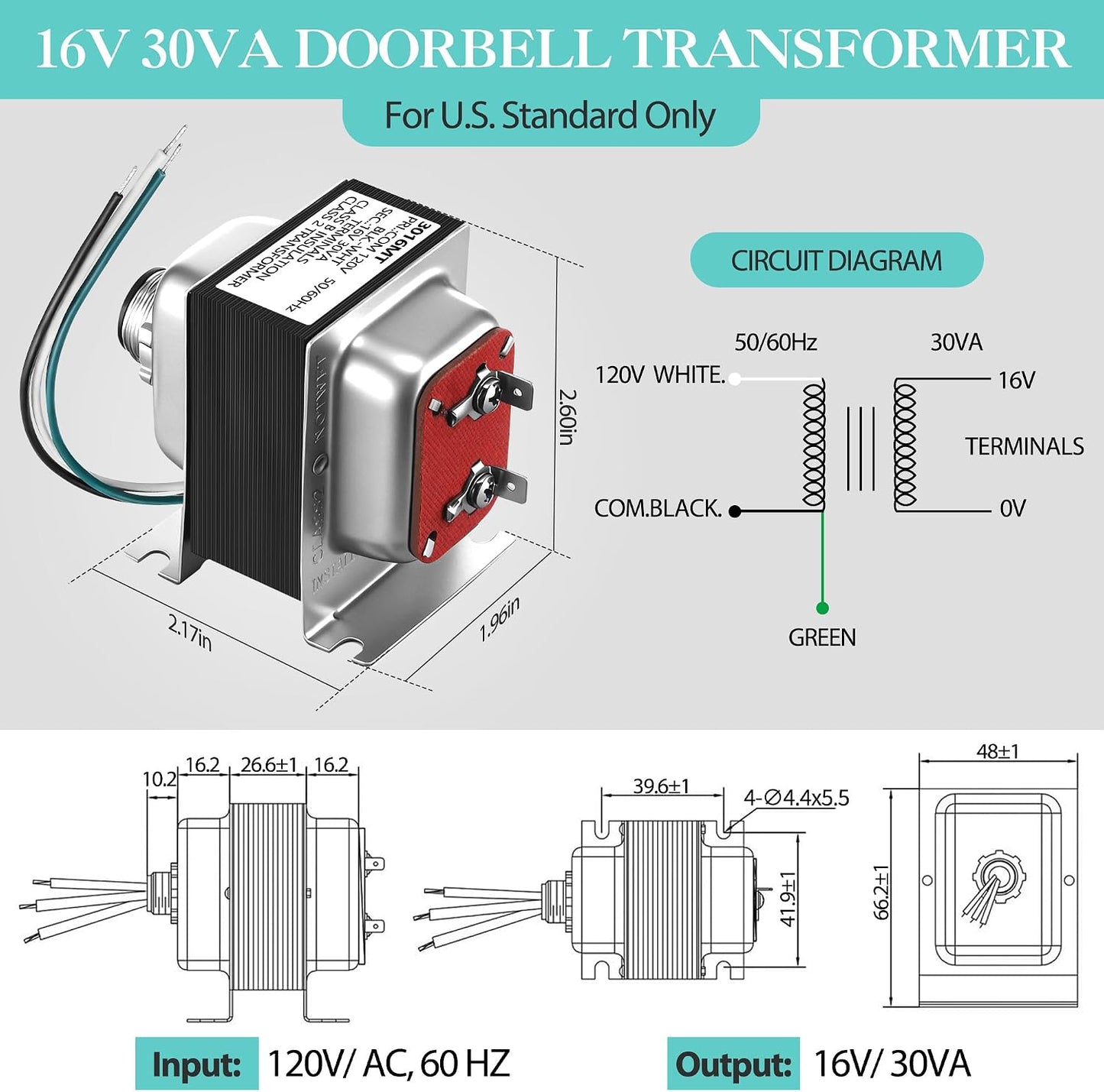 Transformador timbre 16V 30VA comp Nest Hello