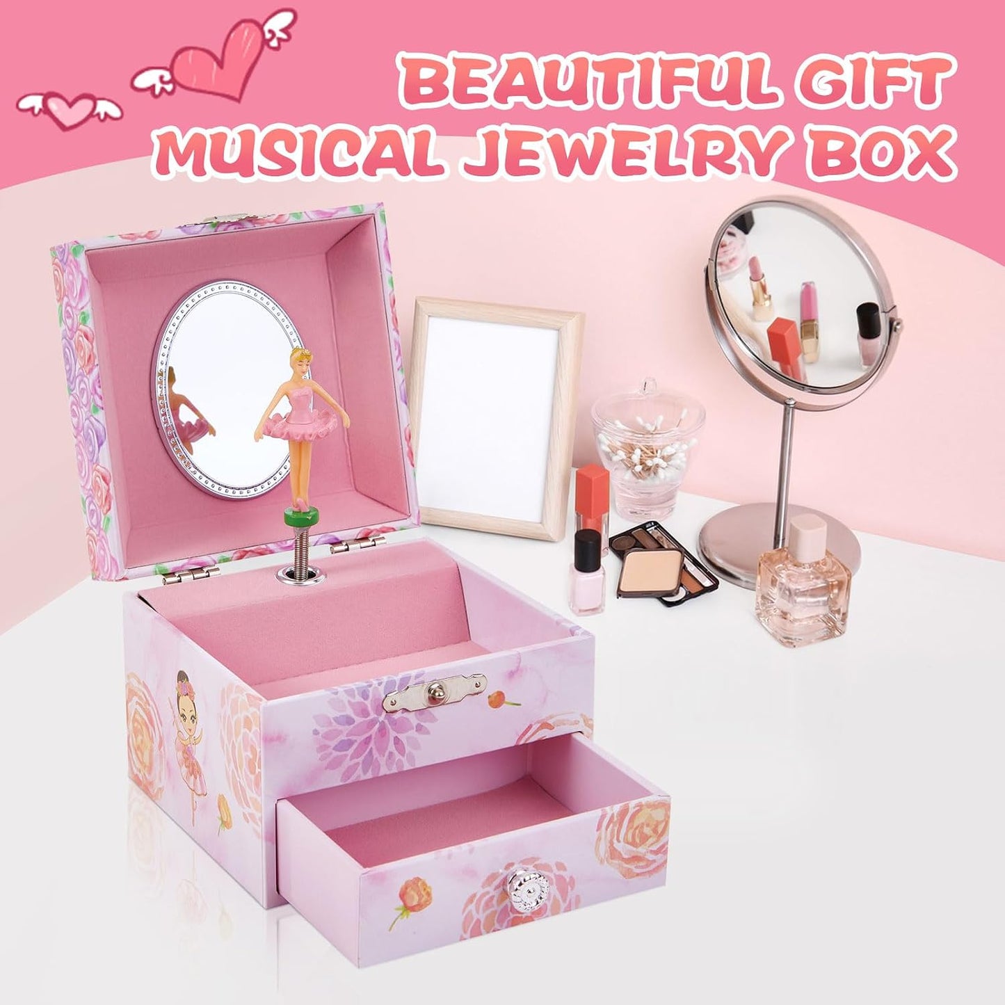 Joyero musical bailarina giratoria para niñas 3-12 años
