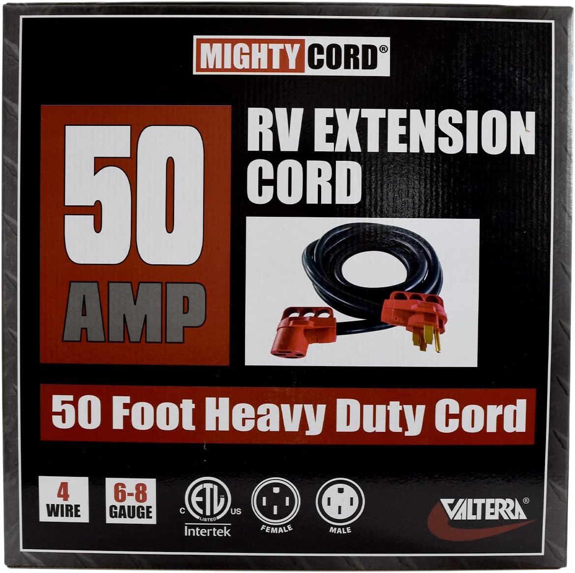 Cable extensión RV 50A 50pies color rojo