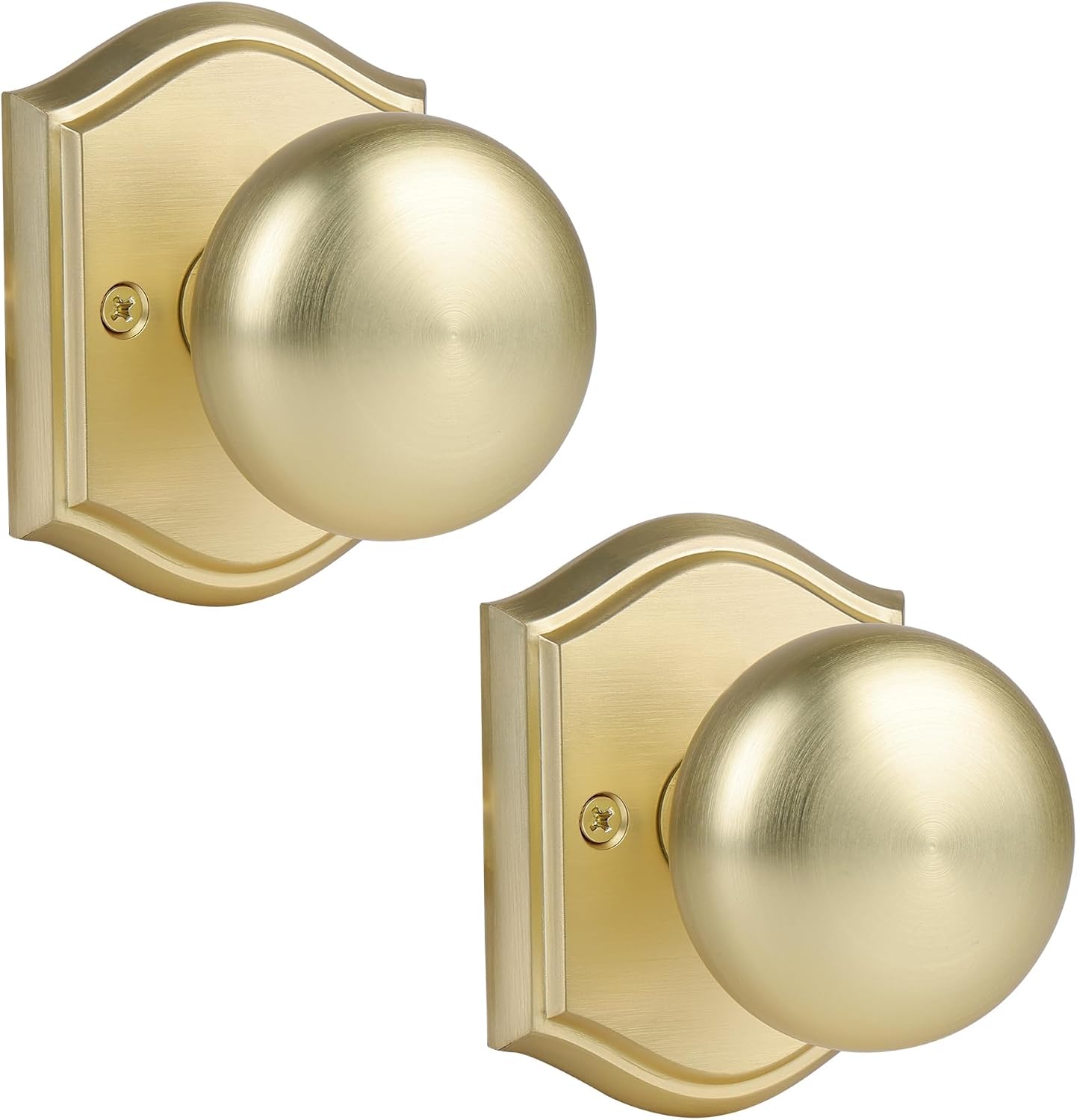Perillas puerta interior dummy decorativa latón satinado set 2