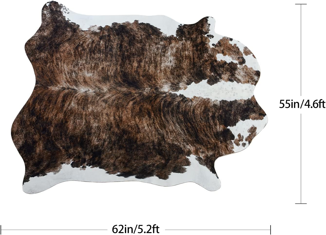 Alfombra piel vaca sintética estampado 4.7x5.2ft elástica