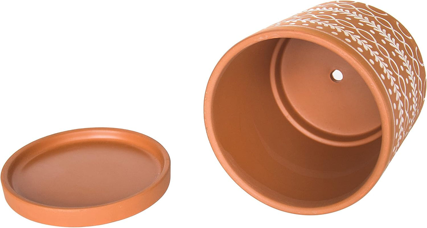 2 Pzas Macetas Terracota 4-6" con Platillos