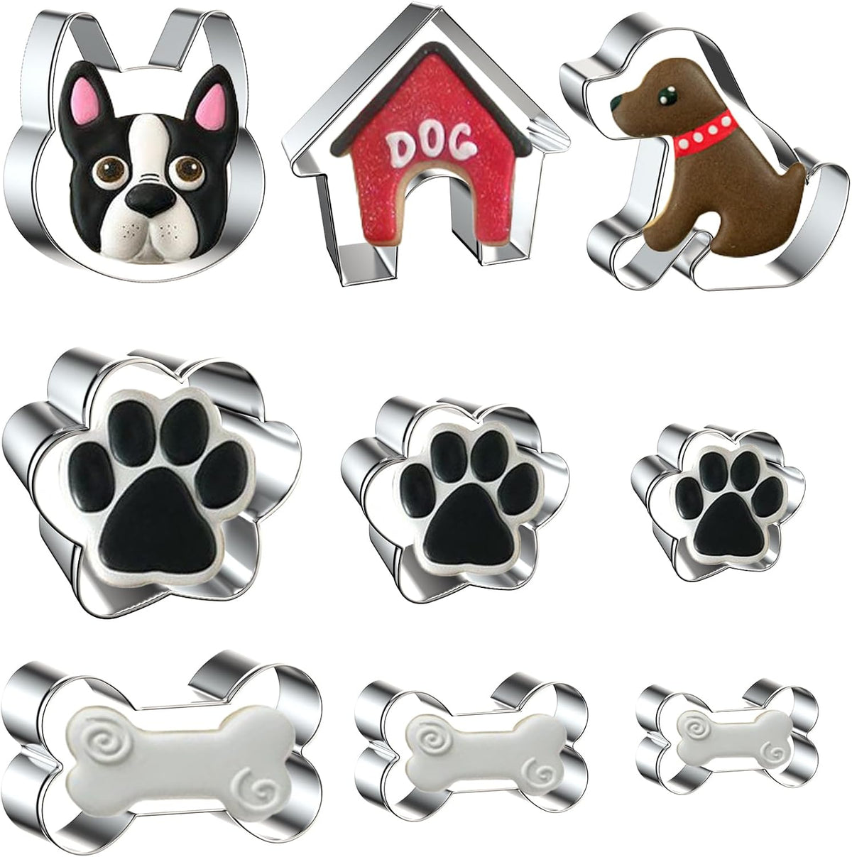 Juego 9 Pzas Cortador Galletas Perros Cachorros Corgi Labrador