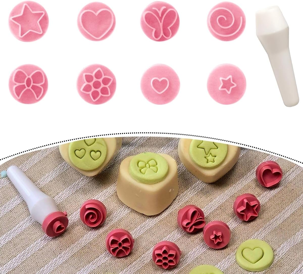 Set 9 sellos galletas estrella corazón mariposa