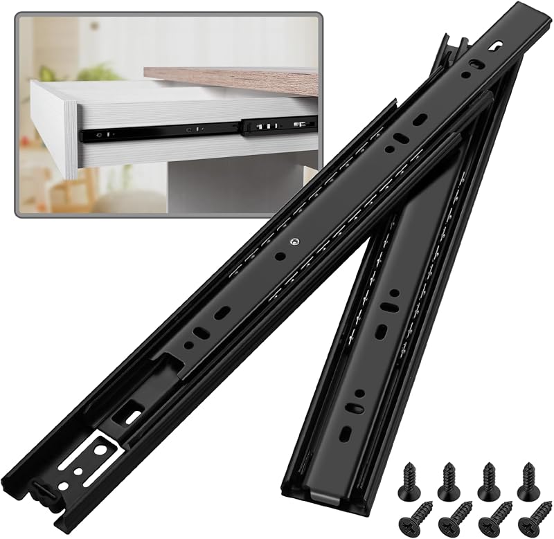 Diapositivas cajón rodamientos bolas 22" negro 100LB