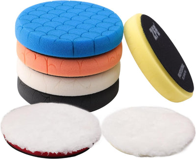 Kit 7 Almohadillas Pulido 6.5pulg para Placa 6pulg y 5.906pulg