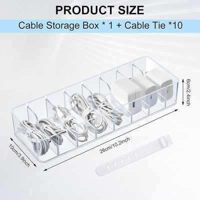 Organiz. cables con 10 amarres plástico ajustable