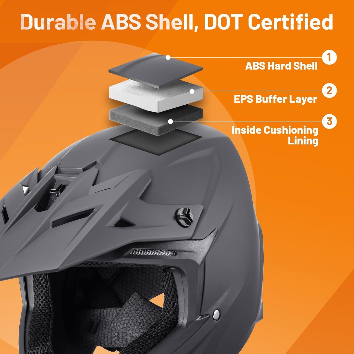 Casco motocross unisex con gafas visera solar