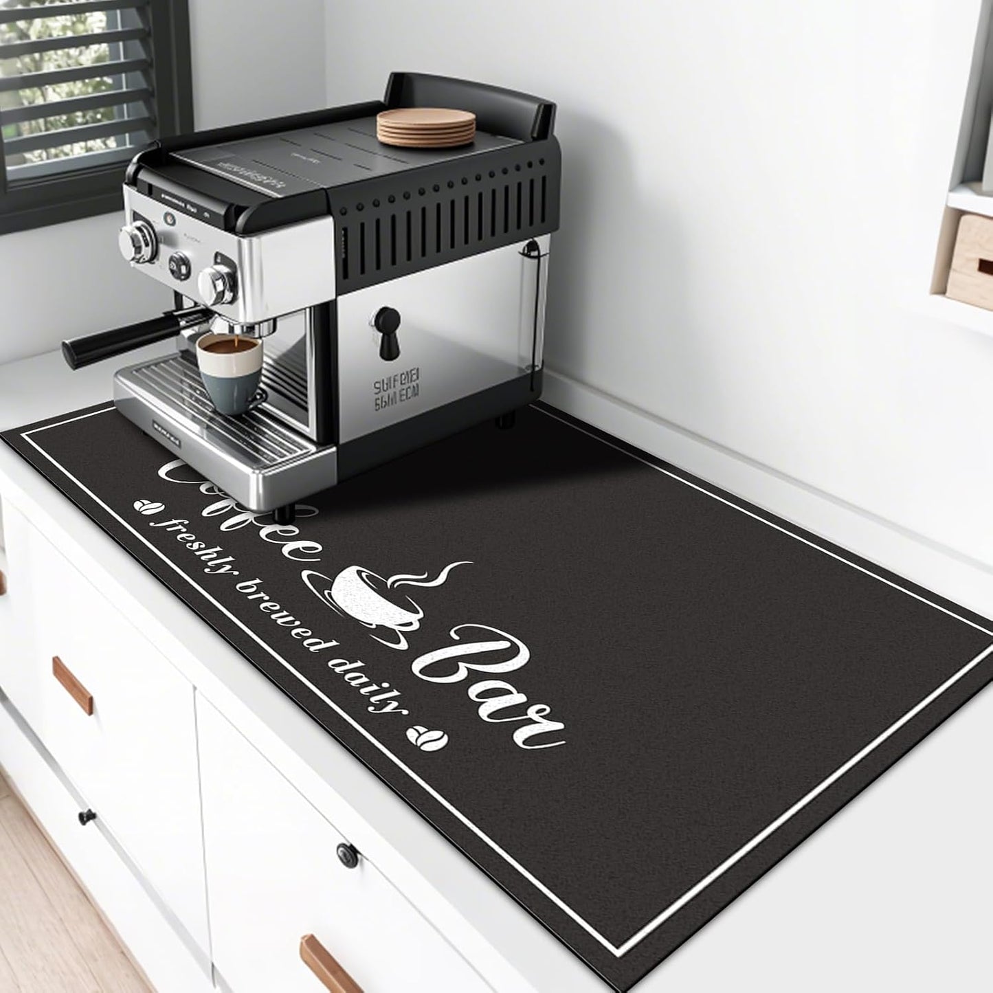 Tapete café absorbente 17x32pulg color negro