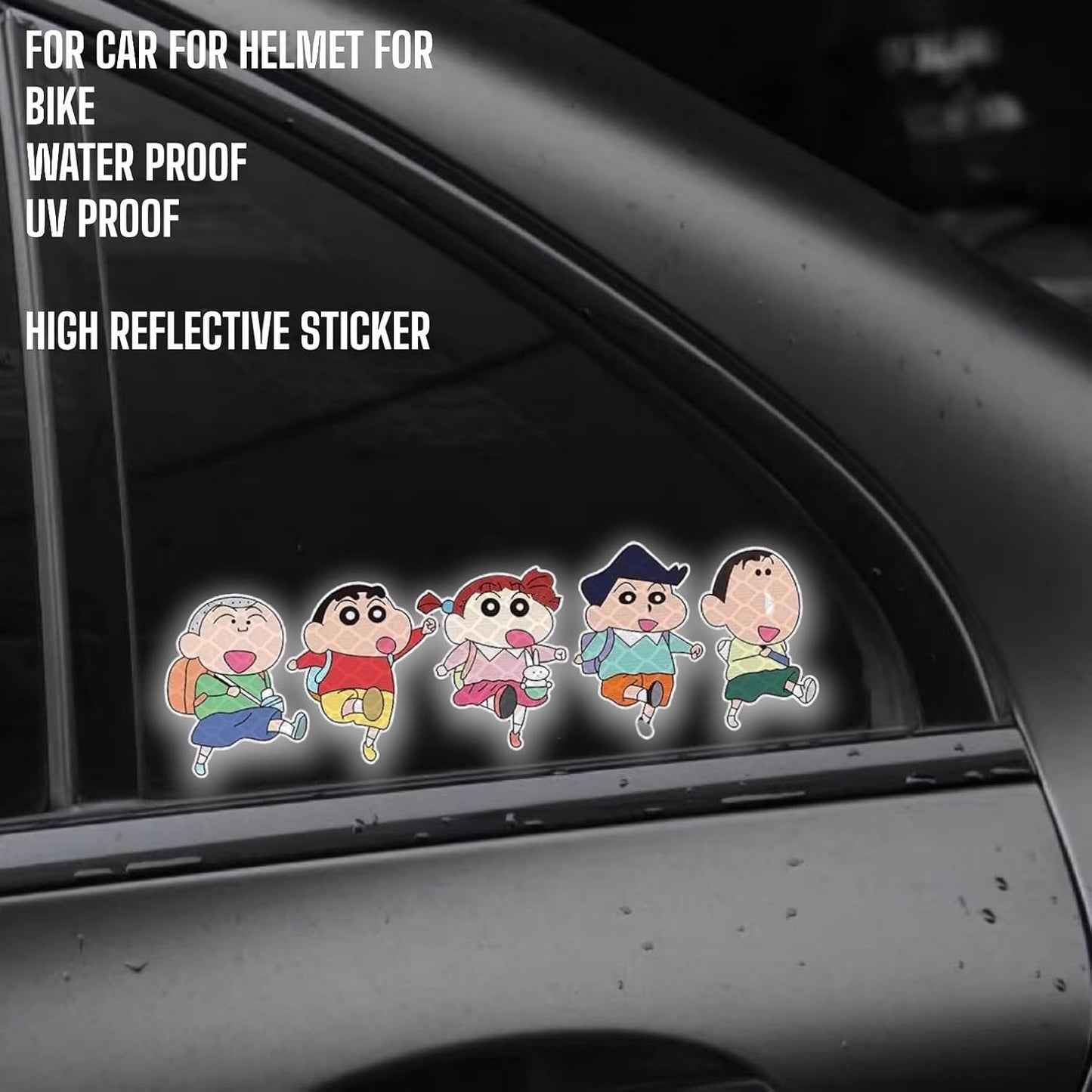 Adhesivo coche Crayon Shin Chan alta reflectividad
