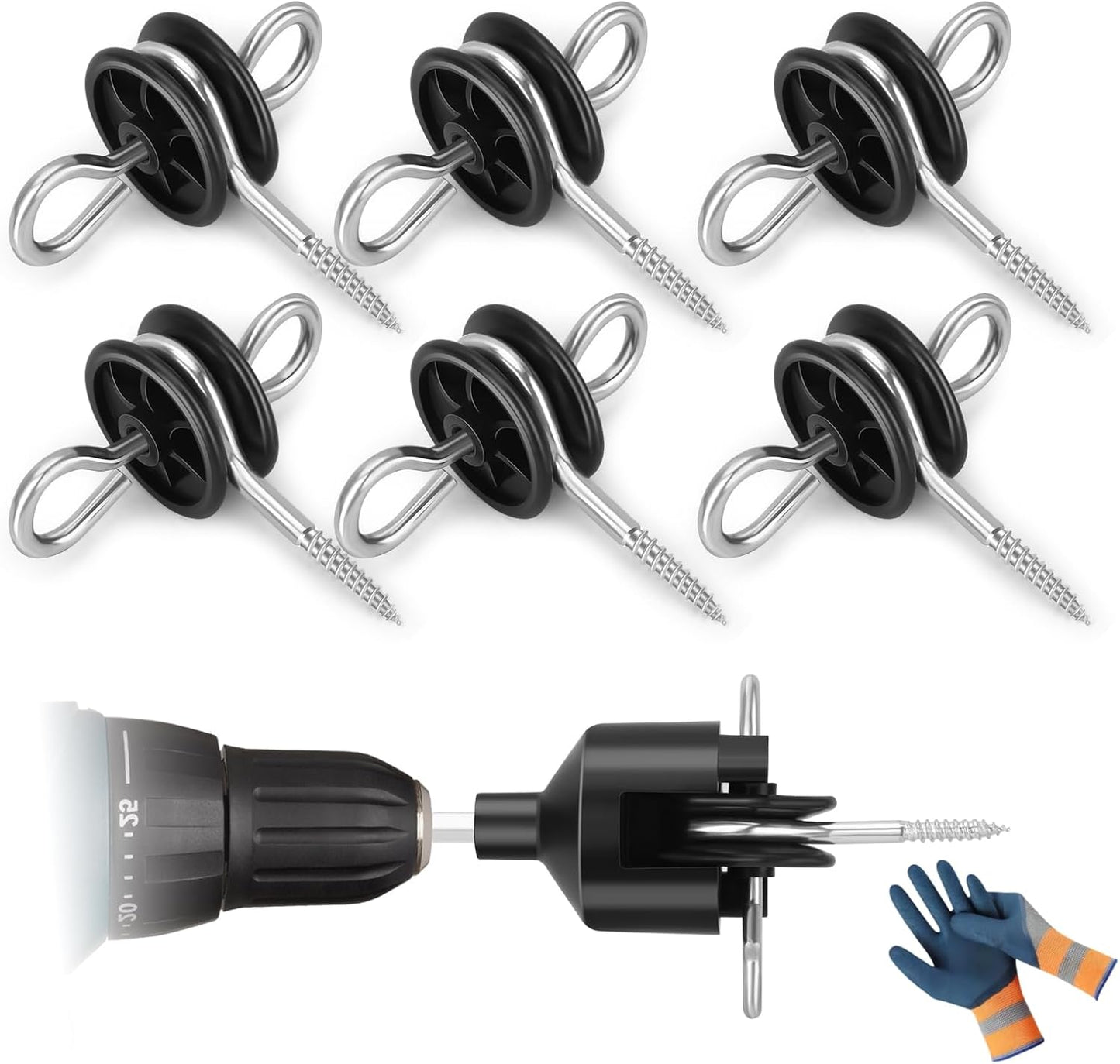 25 Anclajes Eléctricos para Postes Madera con Aisladores