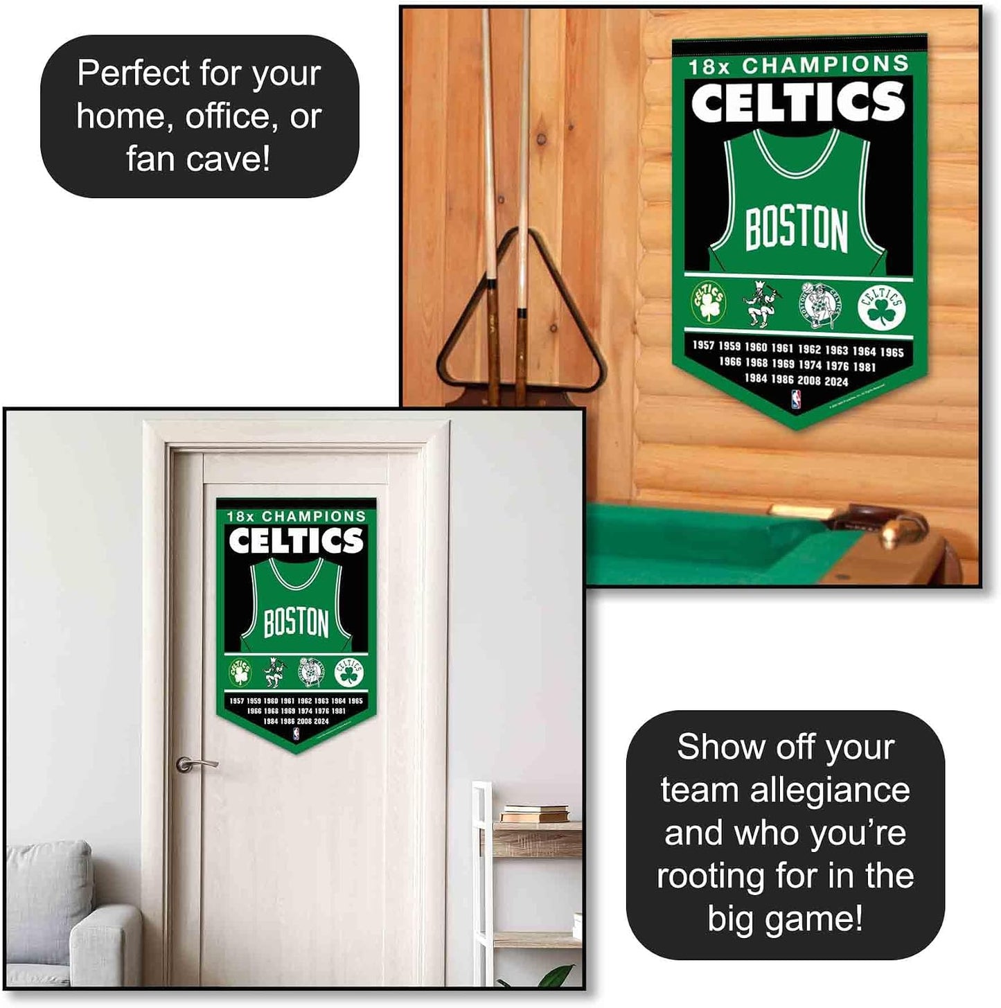Banderín Boston Celtics 18x18 Champions