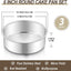 Set 3 Moldes Redondos Acero Inox 6pulg Antiadherentes