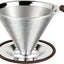 Gotero de café vertido de acero inoxidable sin papel reutilizable filtro doble cono malla 600 para 1 a 4 tazas