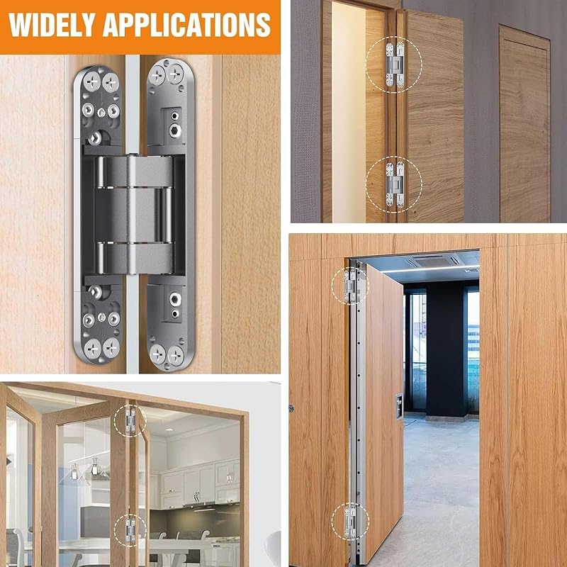 Bisagra puerta oculta 7" ajustable 3 direcciones
