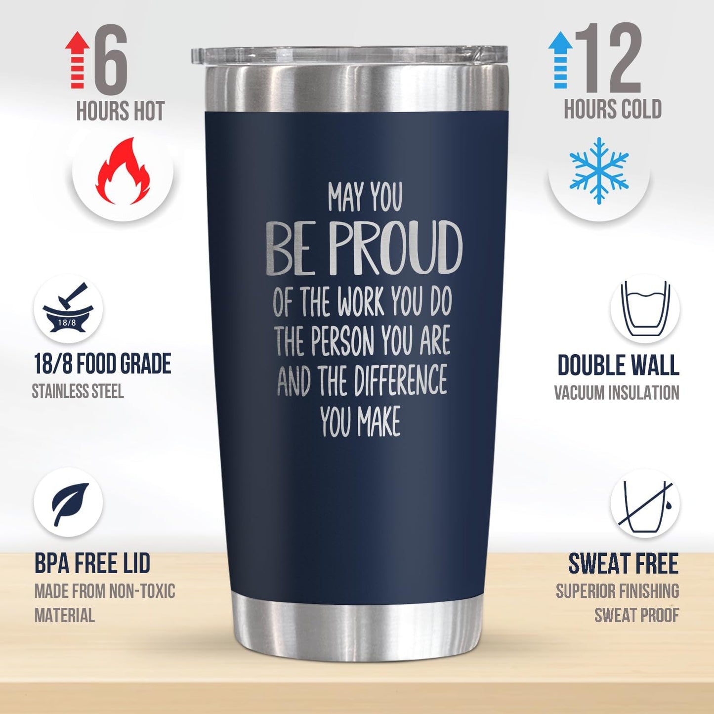 Vaso café acero inox 20oz regalo maestro enfermera profesor