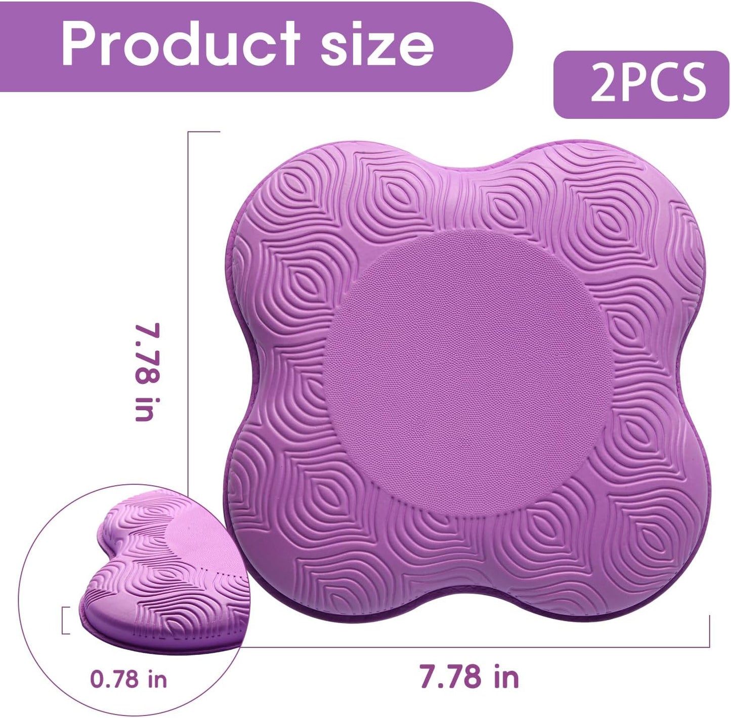 Juego 2 almohadillas rodilla yoga espuma gruesa para mujer y hombre