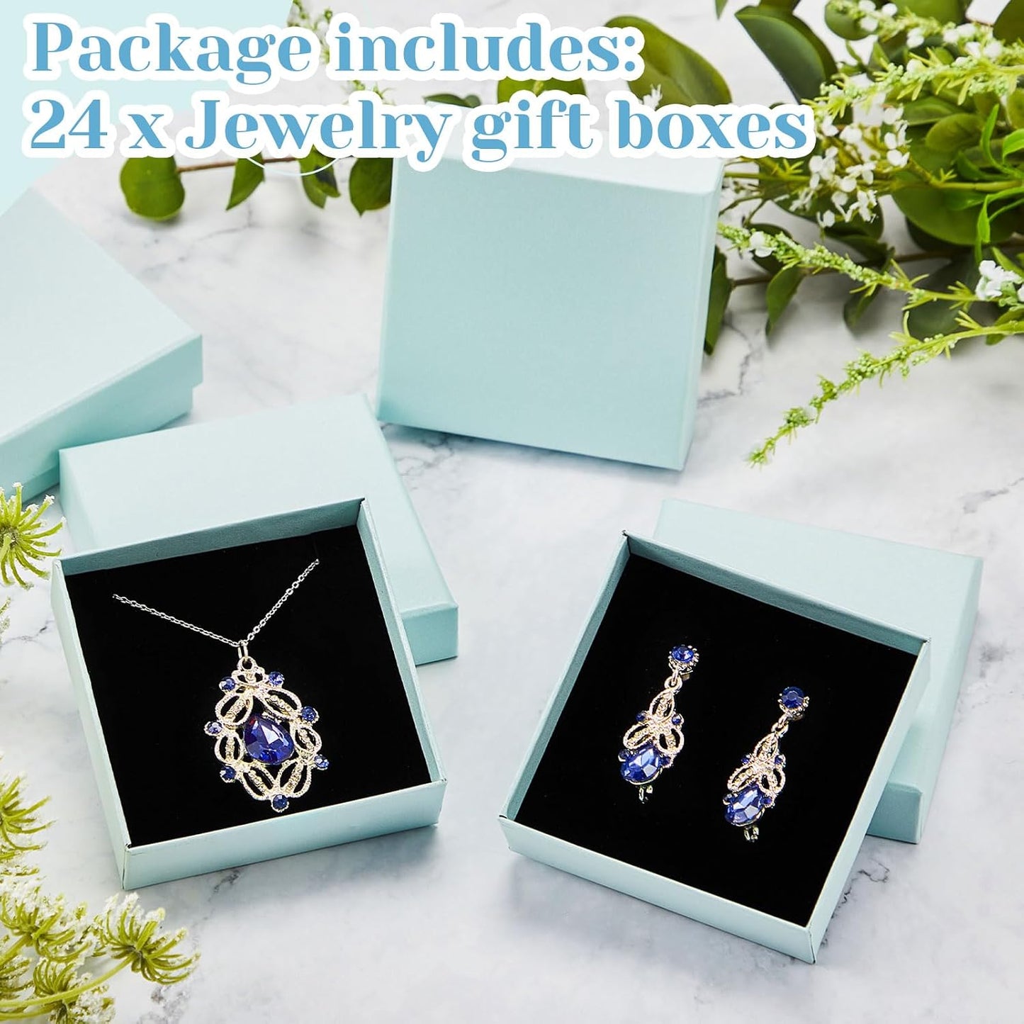 24 Cajas Regalo Joyería 3.5x3.5" para Collares Anillos