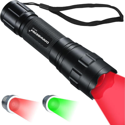 Linterna LED luz verde y roja táctica resistente agua pesca caza