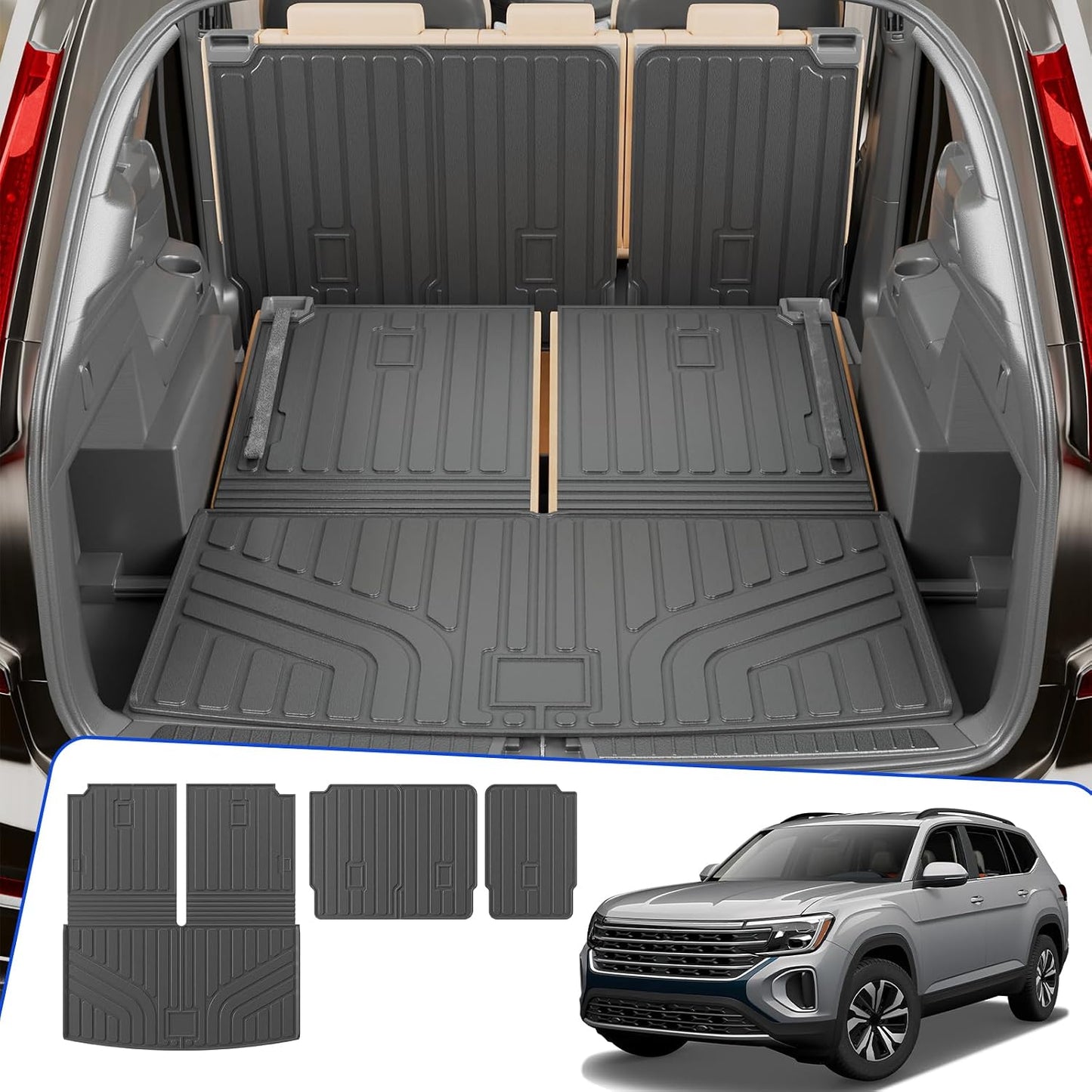 Alfombrilla maletero VW Atlas 2018-2026 2ª y 3ª fila