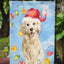 Bandera jardín con luces Navidad diseño retriever multicolor