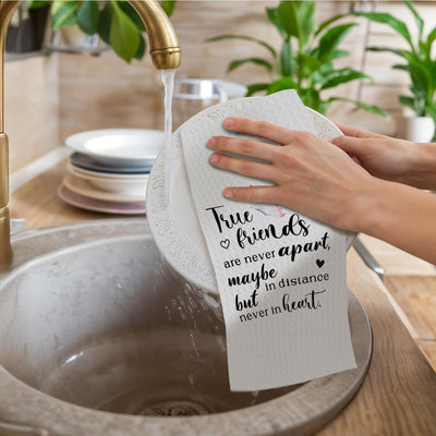 Toalla cocina regalo amistad true friends 16x24