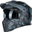 Casco medio cara abierta retro para motociclista Meca Azul